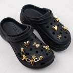 9PCS Summer Fashion Shoe Charms DIY Acrylic Butterfly Cartoon Bear Decoration Buckle for Clogs Shoe Charm Accessories
