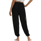 Women Fashion Yoga Pants High Waisted Slit Wide Leg Haren Pants Gym Leggings Casual Solid Hollow Workout Trousers Gym Home Wear