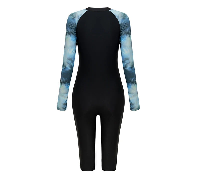Women Swimsuit With Sleeve Female One-Piece Bathing Suit Summer Beachwear Swimming Costume Woman Full Swimwear Surfing Suit