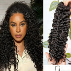 Brazilian Hair Kinky Curly Crochet Braiding Human Hair Deep Wave Crochet Human Hair Extensions Knotless Pre-Separated Crochet