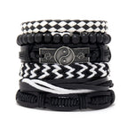Fashion Bracelet Viking  Bracelet For Men Hand Bracelets Woven Skull Hand Jewelry Adjustable Leather Set viking man bracelet