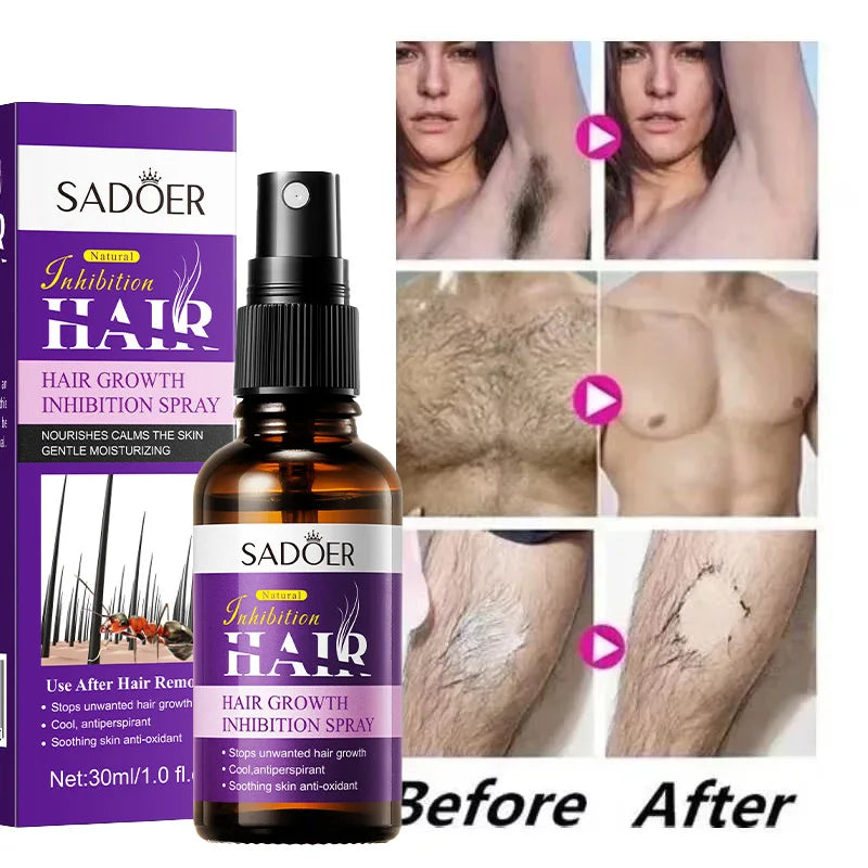 Natural Hair Inhibiting Spray Gently Soothes Nourishes Skin Painless Depilatory Agent Inhibits Hair Growth in Chest Armpit Thigh