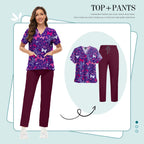 Scrubs Uniforms Sets High-quality Medical Scrub Multicolor Animal Printed Women Scrub Tops Medical Scrubs Uniform Nurse Lab Wear
