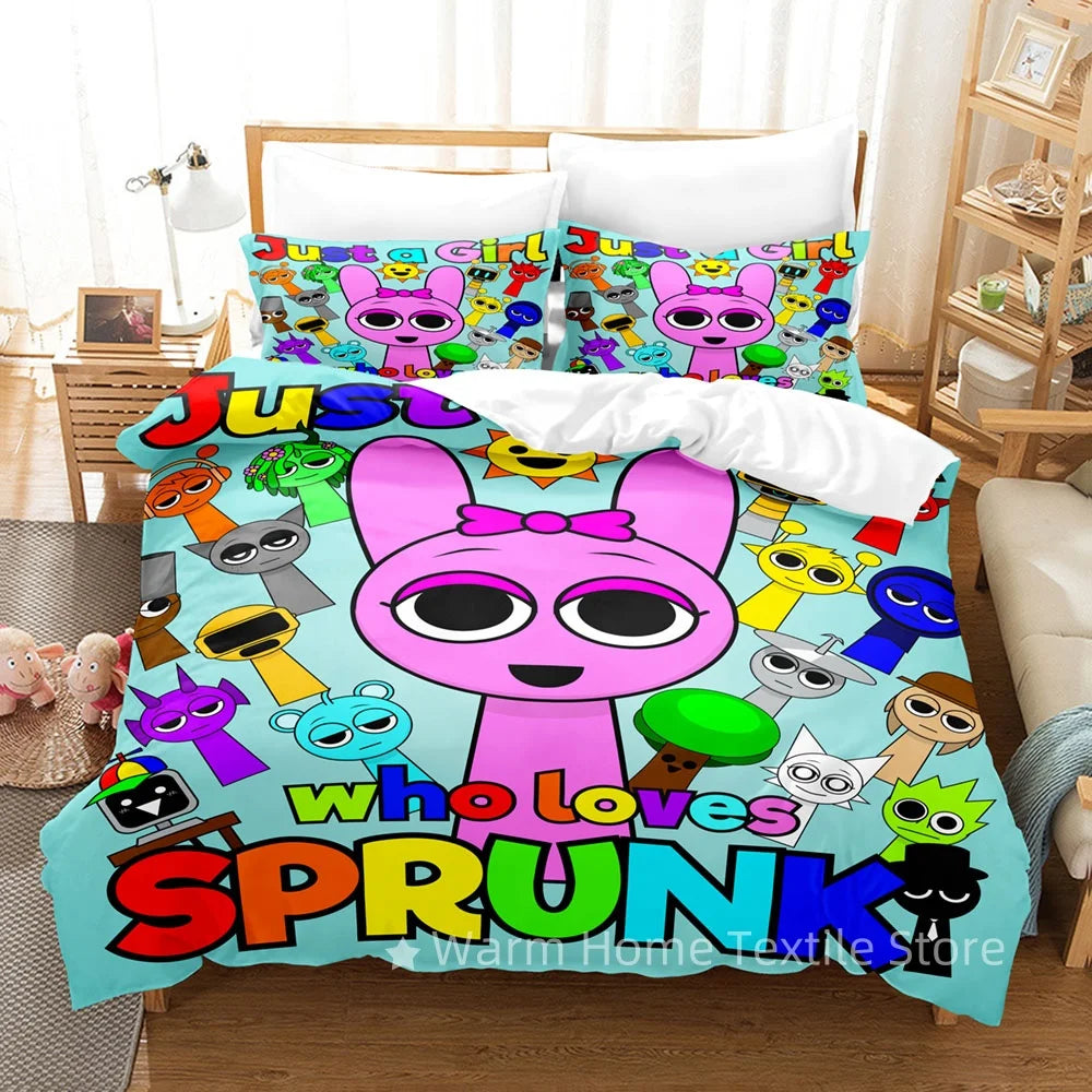 Sprunki Bedding Set Incredibox 3D Printed Music Game Duvet Cover Set Soft Single Twin Double Queen King Size Sprunki Gifts Kids Main image