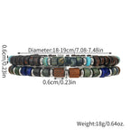 2PC/SET  Man's Tribal Wooden Beads Bracelet Set for Men Bohemia Beaded Natural Lapis Lazuli Stone Bracelet Man Pulseras Hombre