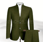 2025 New Style Men Chinese Tunic Collar Bridegroom Suit Formal Wear Dress Slim Fit Mens Suits Groom Wedding Blazer Costume Homme