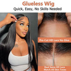 30 Inch Natural Black 360 Lace Front Straight Human Hair Wigs HD Transparant Full Lace 5X5 Glueless Wigs Human Hair Pre Plucked
