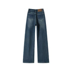 Woman High Waist Fashion Thermal Wide Leg Jeans Female Y2k Clothes Baggy Pants Girl Autumn Winter Snow Versatile Denim Trousers