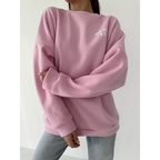 Popular Letter Printing Autumn Winter Loose Versatile Temperament Lazy Style Casual Round Neck Sweatshirt for Women