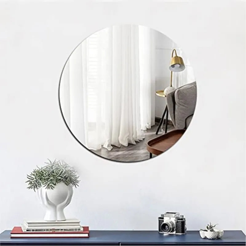 Mirror Wall Sticker Round Oval Acrylic Wall Sticker Self-adhesive Acrylic Tiles Sticker for Bathroom DIY 3D Wall Decal Secondary image