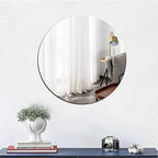 Mirror Wall Sticker Round Oval Acrylic Wall Sticker Self-adhesive Acrylic Tiles Sticker for Bathroom DIY 3D Wall Decal
