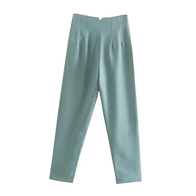 HXAO Fashion Office Wear High waist Pants for Women Formal Pants Office outfits Pencil Trousers Black Pink White Ladies Pants
