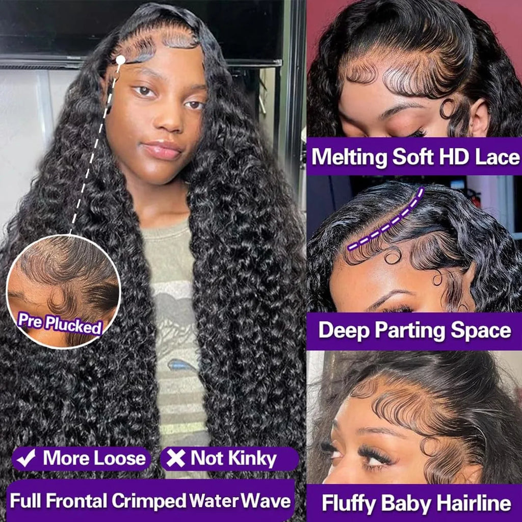 Rose Pink Small Curls Lace Front Wig 13x4 HD Deep Wave Frontal Wig for Women Synthetic Lace Frontal Wig Pre Plucked Daily