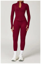 New Women Seamless Zipper Jacket Yoga Long Sleeved Gym Top Yoga Push Up Jacket Fitness Running Workout Sport Coat Women's Shirts