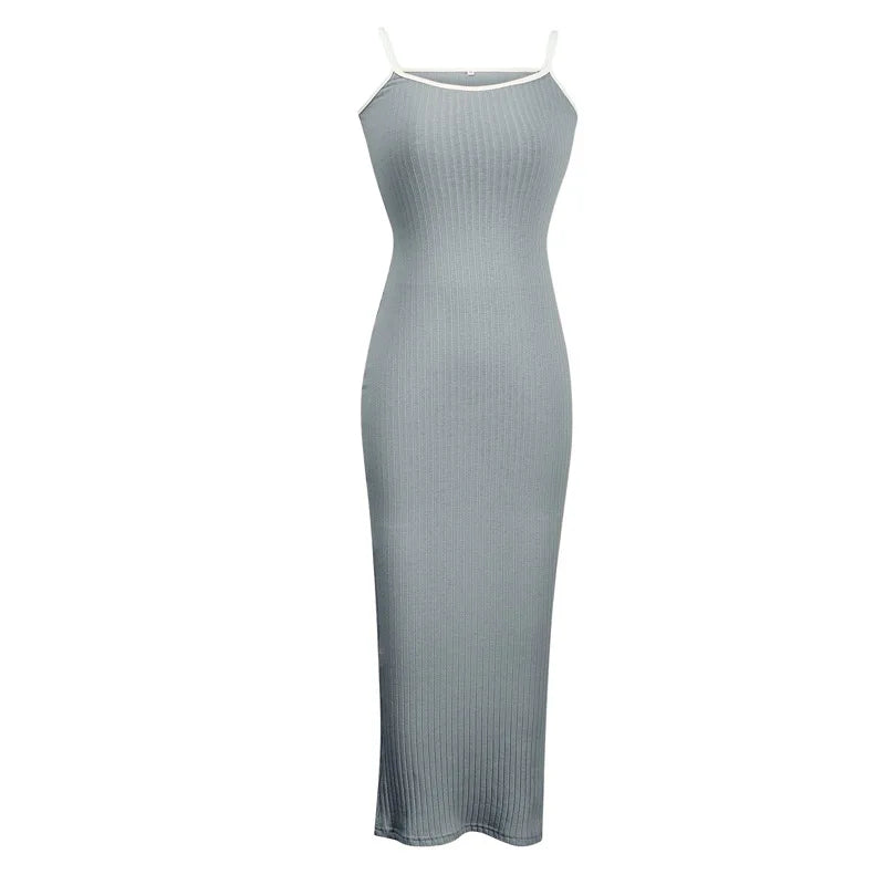 Fashion Sexy Skinny Kint Dress Backless Evening Maxi Dress Women Party Club Ladies Bodycon Peach Slim Hip Elegant Long Dresses
