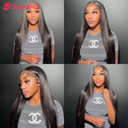 Real 100% Human Hair 13x6 Glueless Lace Wig Vietnames Bone Straight Hair Pre Plucked Bleached Knots Ready to Wear and Go 32Inch