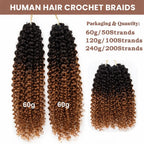 Pre Separated Kinky Curly Crochet Human Hair Extensions Knotless Miracle Knots TB30 Afro Kinky Feather Crochet Hair For Braids