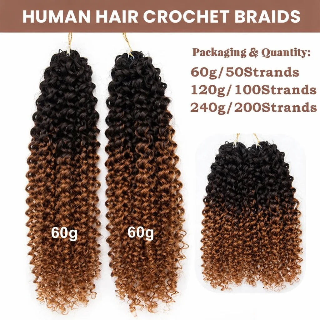 Pre Separated Kinky Curly Crochet Human Hair Extensions Knotless Miracle Knots TB30 Afro Kinky Feather Crochet Hair For Braids