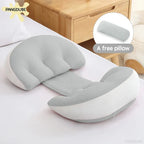 PANGDUBE Pregnancy Pillow with 1pc Free An Auxiliary Pillow Cotton Waist Support Pillow for Pregnant Women Sleeping Body Pillow