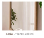 Retro Solid Wood Dressing Mirror Makeup Mirror Wall-mounted Bathroom Toilet Wall-mounted Punch-free Rectangular Bathroom Mirror