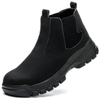 Rotating Button Work Shoes for Men Anti Puncture Work Sneakers Waterproof Work Safety Shoes Non Slip Steel Toe Tactical Boots