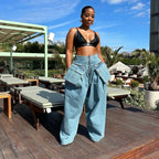 Denim Two Piece Sets Women Coat Jacket Wide Leg Pants Jeans Suits Matching Sets Trousers Outfits 2025/2026 Y2k Streetwear Party