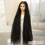 Full Lace Synthetic Box Braided Wigs Boho Braids Wig Black Women 40 Inches Synthetic Wig Afro Bohemian Braiding Hair