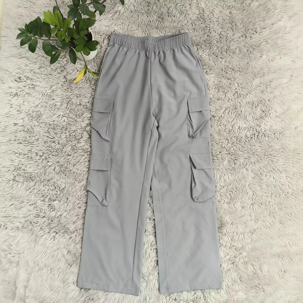 New Straight Cargo Pants Women High Waist Baggy Trousers Casual Wide Leg Slim Vintage Y2K Streetwear Pocket Fashion Casual Pants