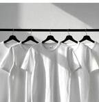 Heavyweight Impermeable 300g Carbon Matte Pure Cotton Thick Short Sleeved T-shirt Men and Women Pure White Simple Base Shirt