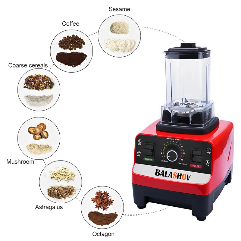 2000W Heavy Duty Commercial Blender Stationary Mixer Food Processor Ice Smoothies for Kitchen High Power Juicer Blender BPA Free Secondary image