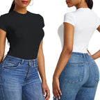 Women Sexy Summer Bodycon Bodysuit Fashion Casual Solid Short Sleeve Body Tops For Women Female Romper