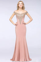 Women Evening Dresses Evening Prom Formal Gowns Wedding Party Long Dress Lace Applique Off Shoulder Dresses Gala