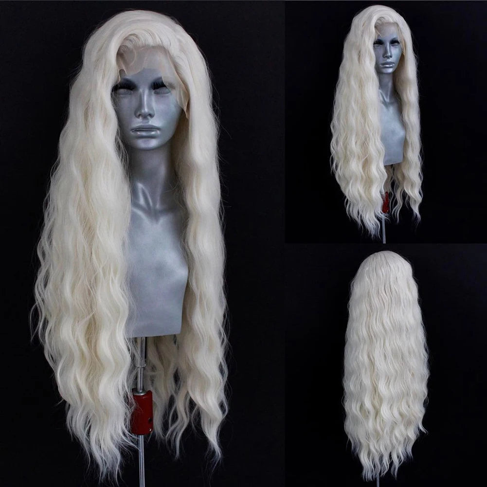 Charisma Synthetic Lace Front Wigs For Women Long Curly Lace Front Wig Natural Hairline Pre Plucked Pink Grey Wig Cosplay