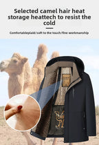 Top Grade Five Protective Tech Luxury Winter New Brand Camel Fleece Men's Parka Jacket Windbreaker Coats Heavy Plush Lining