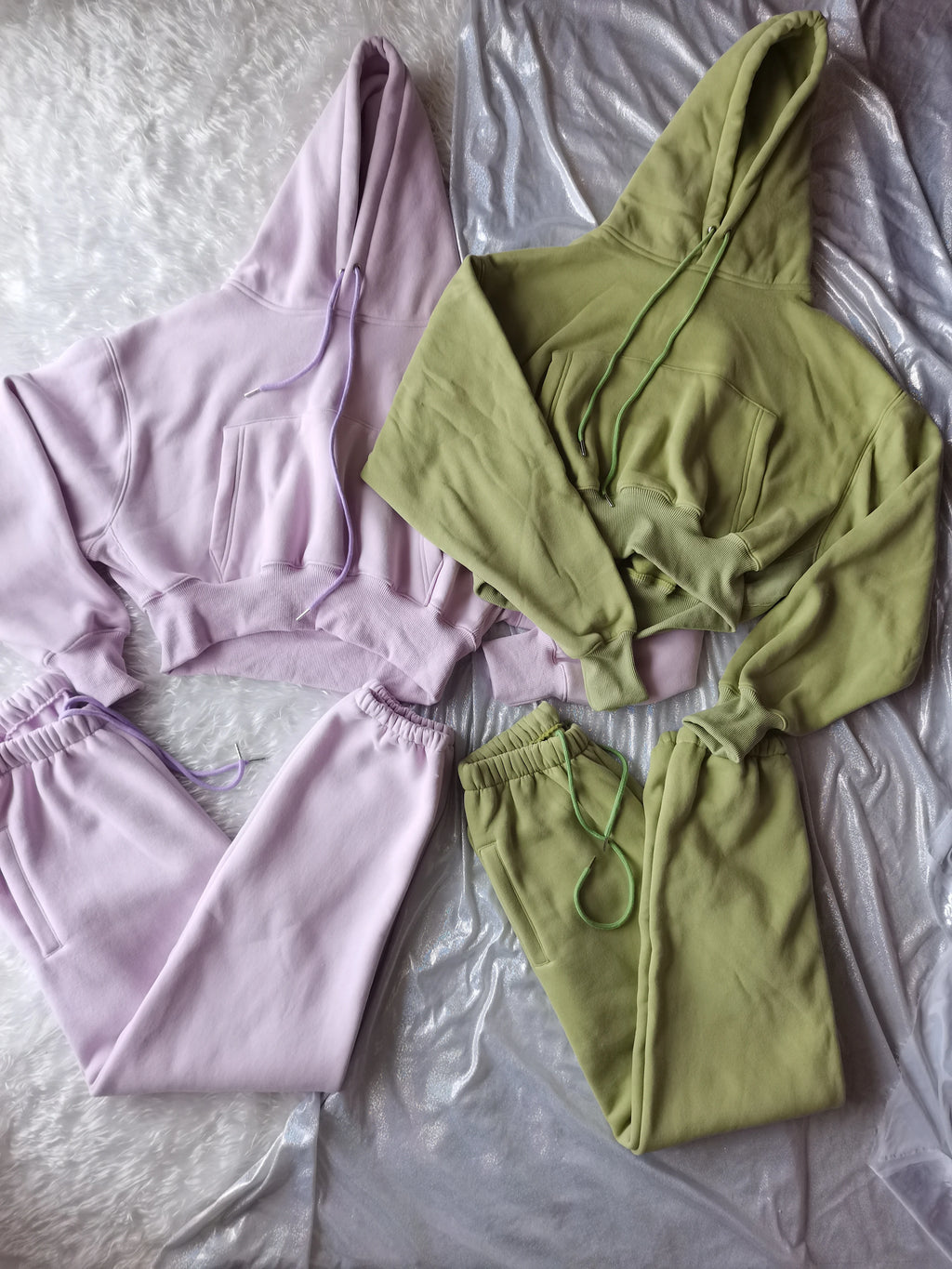 Wholesale Fleece Hoodie with Jogger Pant Sweat Suit Fall Winter 2 Piece Set Tracksuit Women Sports Outfit Two Piece Solid Casual