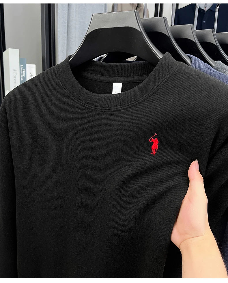 Luxury brand long sleeve T-shirt men's autumn Paul trendy exquisite pony embroidery pullover loose casual round neck sweatshirt