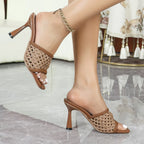 LIHUAMAO slipper slingback heel sandals shoes stilletto high heel thin heel sandals women pumps party night club slipper