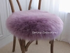 35/40/45CM 100% Pure Sheepskin Wool Hairy Floor Carpet Rugs Round Chair Cushion Seat Pad Covering Soft