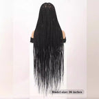 Synthetic Long Full Lace Knotless Box Braided Wigs for Black Women Twisted Braids Lace Frontal Black Cornrow Wig with Baby Hair