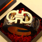 Men's Belt with Alloy Automatic Buckle for Jeans Business Pants Accessory Perfect Gift for Husband Father