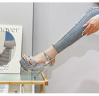 Ladies High Heels Sandals New Arrival 2024 Summer Sexy Stiletto Platform Narrow Band Women Sandals Buckle Strap Nightclub Shoes