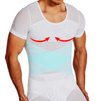 Mens Mesh Body Shaper Short Sleeve Compression Shirts Belly Slimming Undershirt Workout Abs Abdomen Tummy Control Tops Shapewear