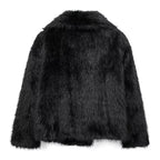 HXAO 2024 Woman Autumn Winter Faux Fur Coat Plush Fluffy Women's Jacket New in Outerwears White Red Gray Black Wool Blends Coats