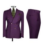 Men's Double Breasted Tuxedo Suit Shawl Lapel Slim Fit 2 Piece Blazer & Pants Formal Business Luxury Suits Casual Wedding Groom