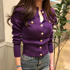 2026 Autumn Long Sleeve Fashion Women Cardigans Sweater Knitted Coat Short Casual Single Breasted Korean Slim Chic Ladies Tops
