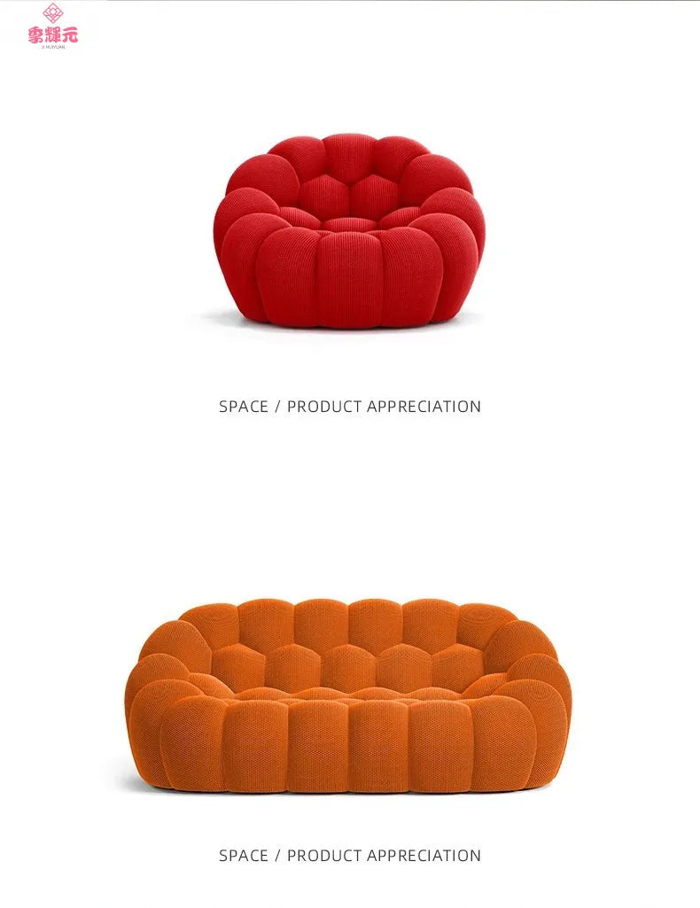 Italian Minimalist French Internet Celebrity Bubble Soccer Cream Styling Sofa Design