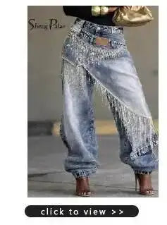 SHENGPALAE European And American Style Loose Solid Color Printed Button Straight Leg Jeans For Women 2026 Spring New 05E01378