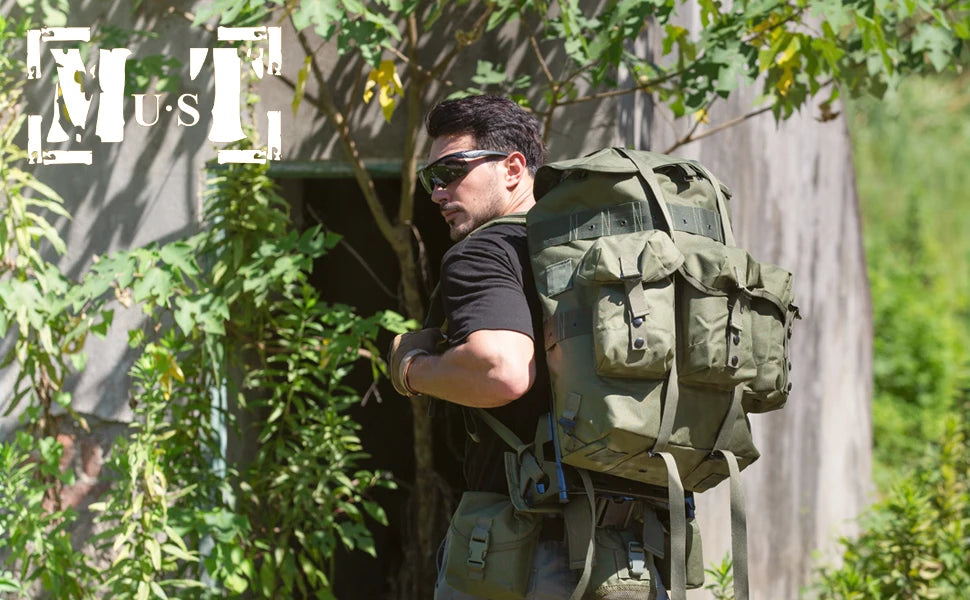 MT Military Alice Medium Pack Army Survival Combat ALICE Rucksack Backpack with External Metal Frame Olive Drab/Black/OCP