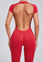 2026 Yoga Jumpsuit Fitness Sports Overalls Gym Clothing Set Wear Pilates Workout Clothes Women Short Sleeves Outfit Activewear