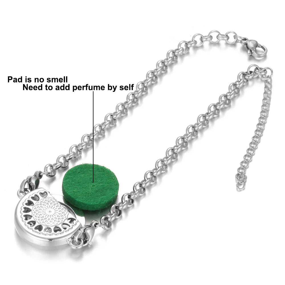 Essential Oil Diffuser Aromatherapy Bracelet Aroma Diffuser Bracelets Adjustable Chain Scent Perfume Locket Bracelet Women Men
